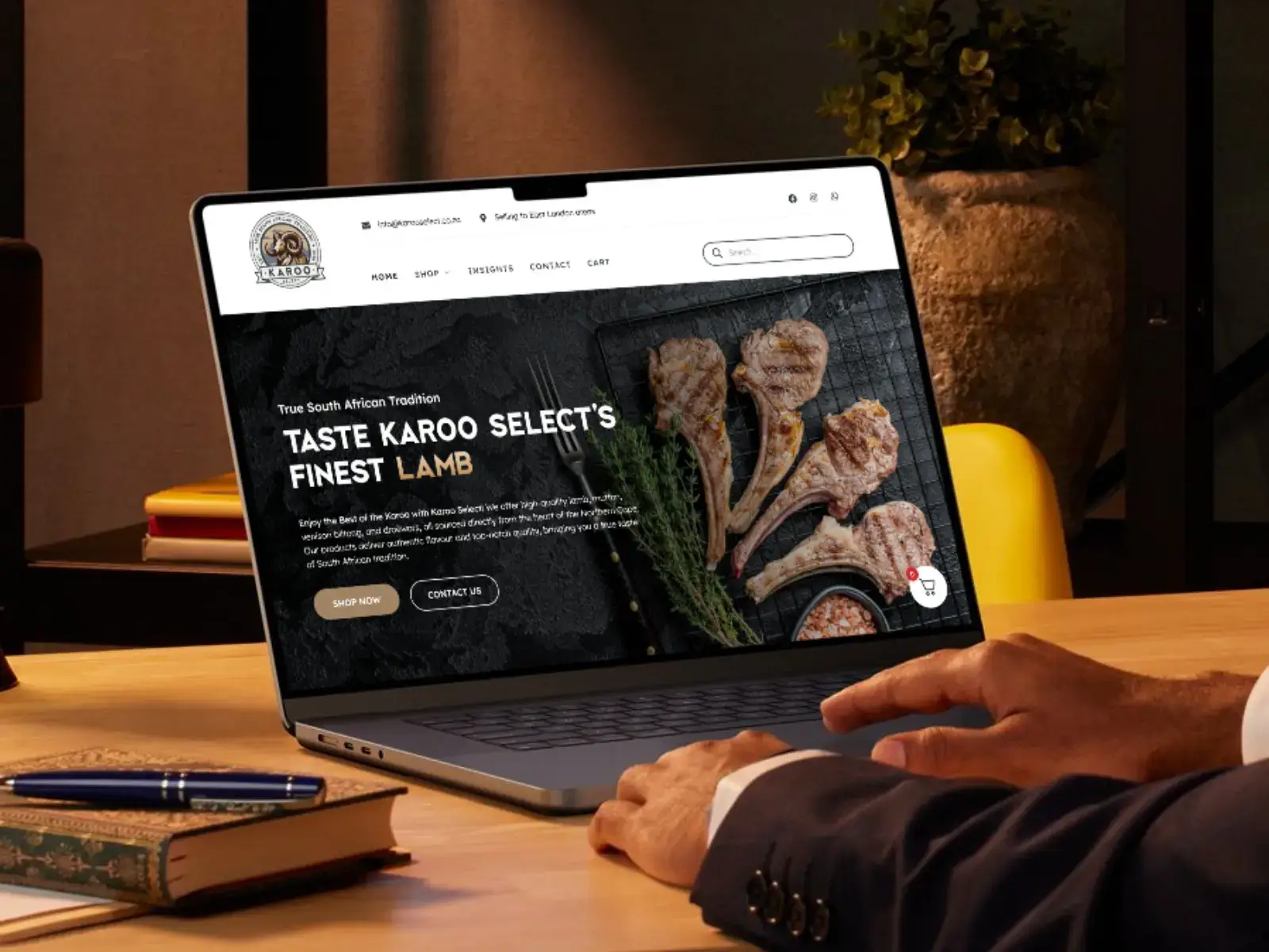 The Karoo Select online store shown on a laptop